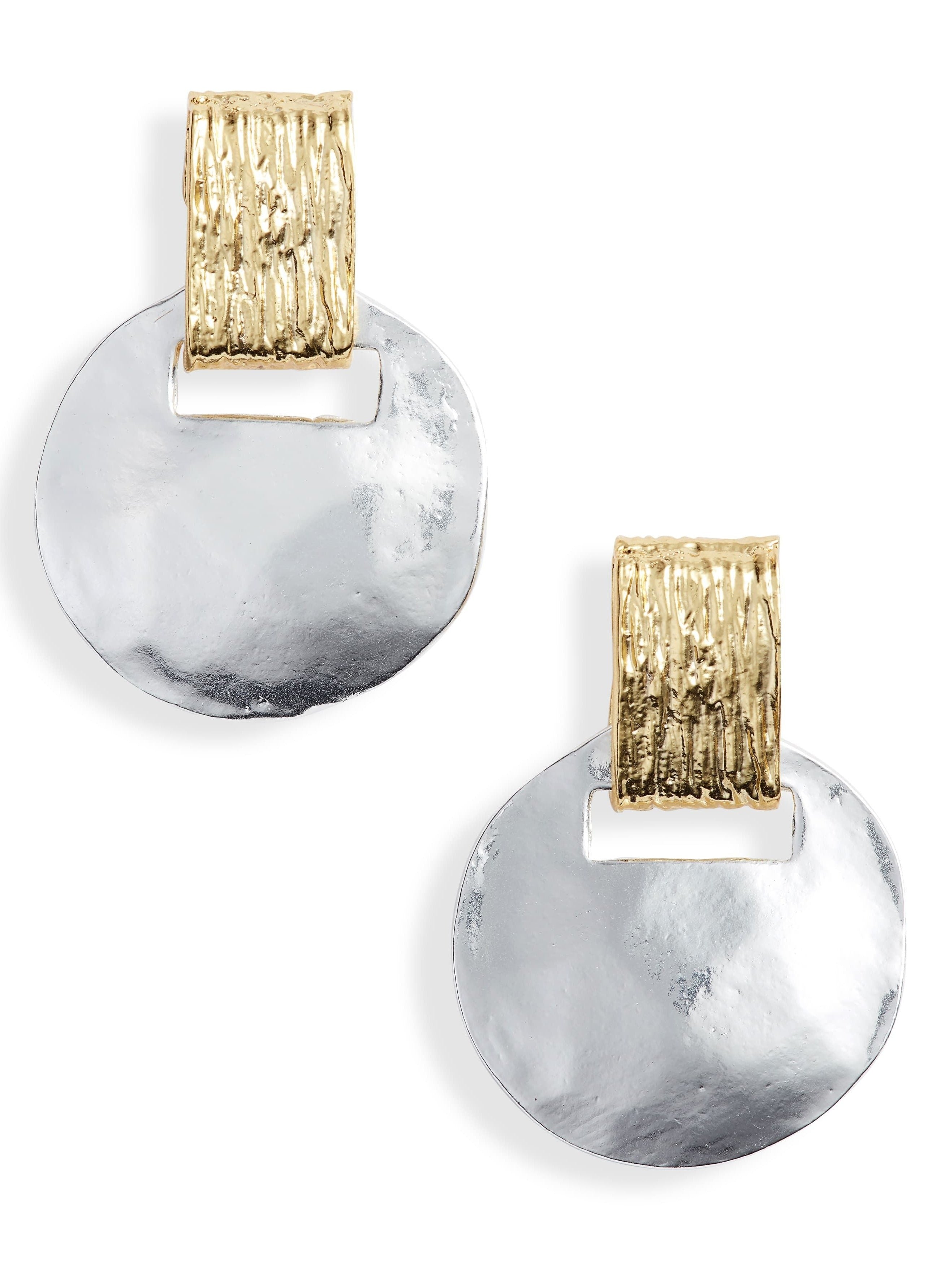 Mixed metal short drop earring - Karine Sultan Official Website