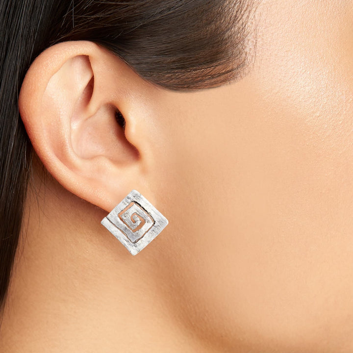 Square Spiral Stud - Karine Sultan Official Website