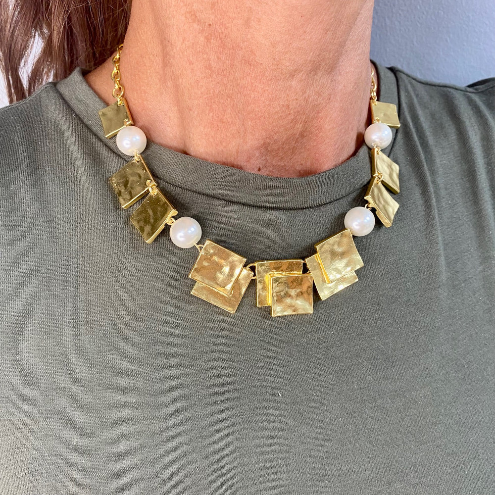 Overlap square collar necklace - Karine Sultan