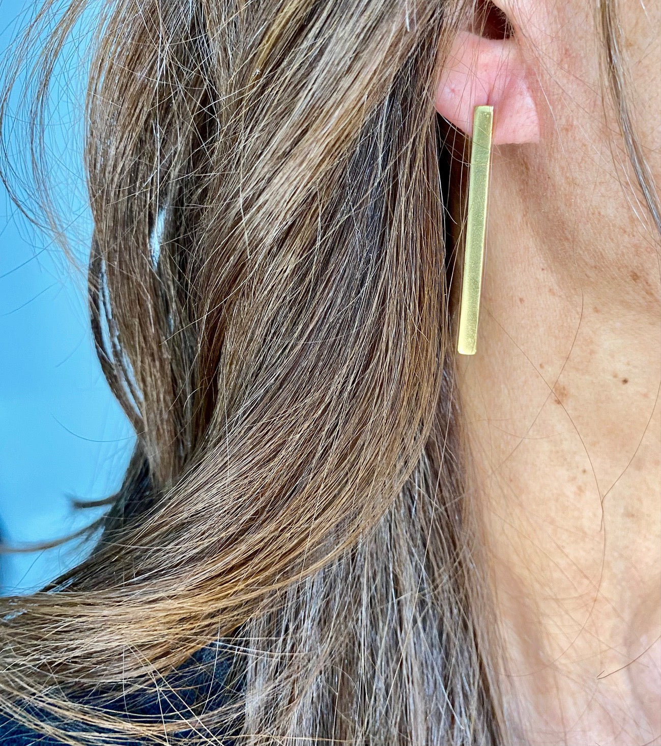 Flat bar drop earrings