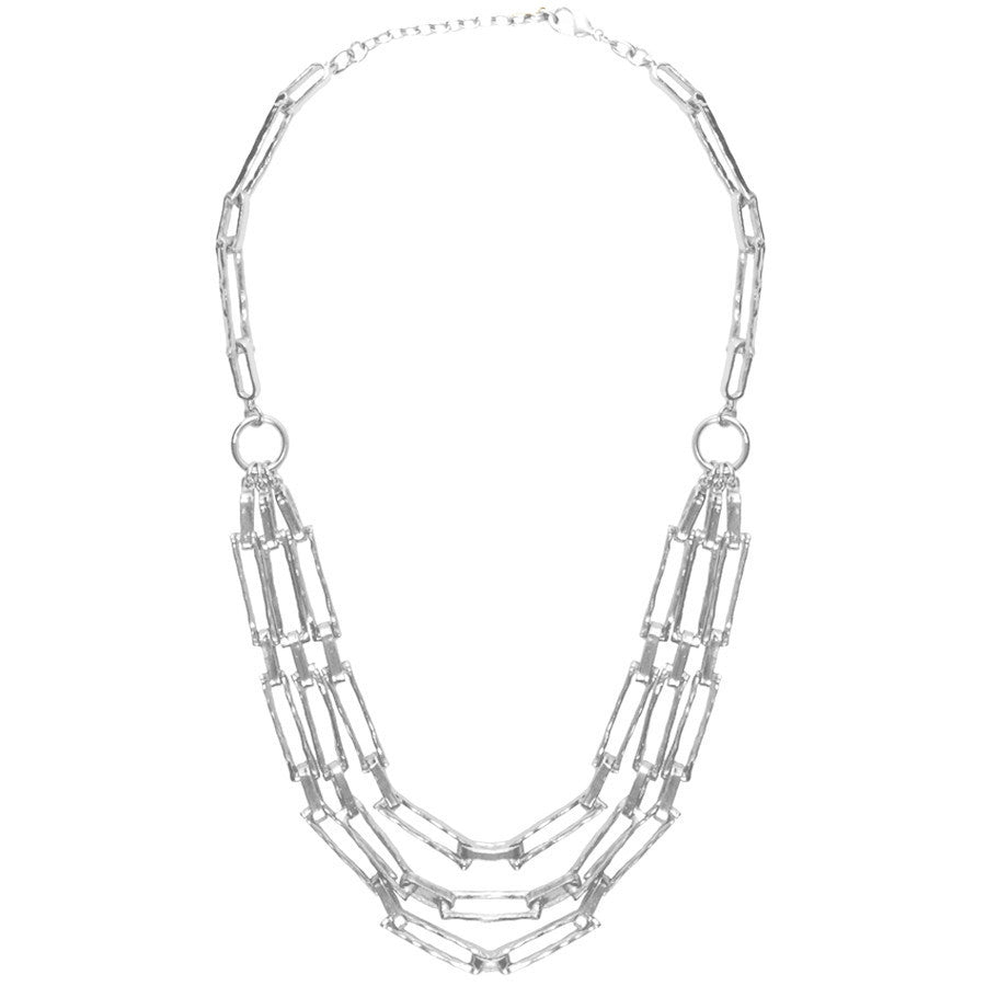 Elongated Links Multi Layers Necklace