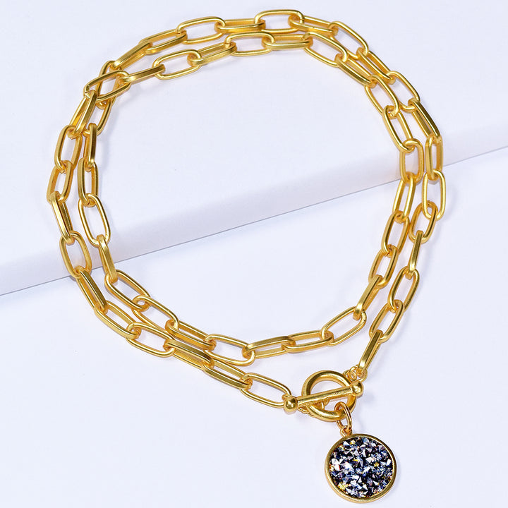 Crystal pendant long necklace - Karine Sultan Official Website