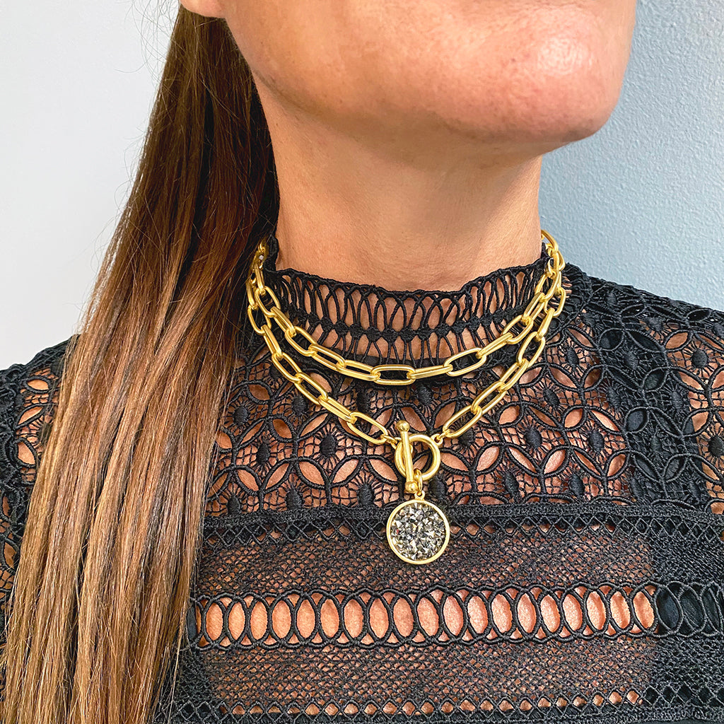 Crystal pendant long necklace - Karine Sultan Official Website