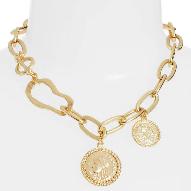 Coin dangle collar necklace - Karine Sultan