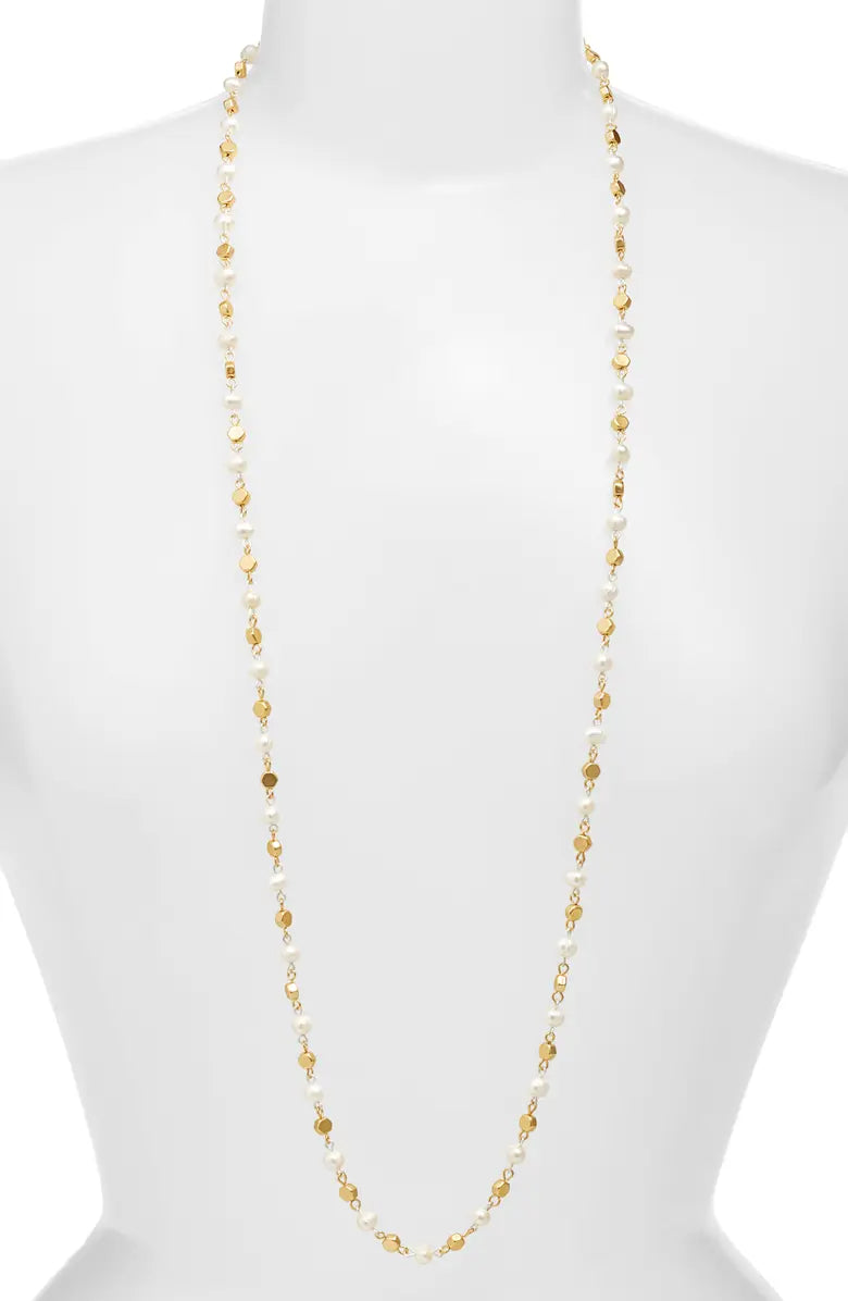Pearl and confetti station necklace