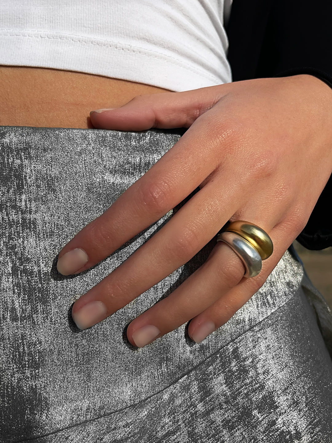 Mixed metal dome rings - Karine Sultan