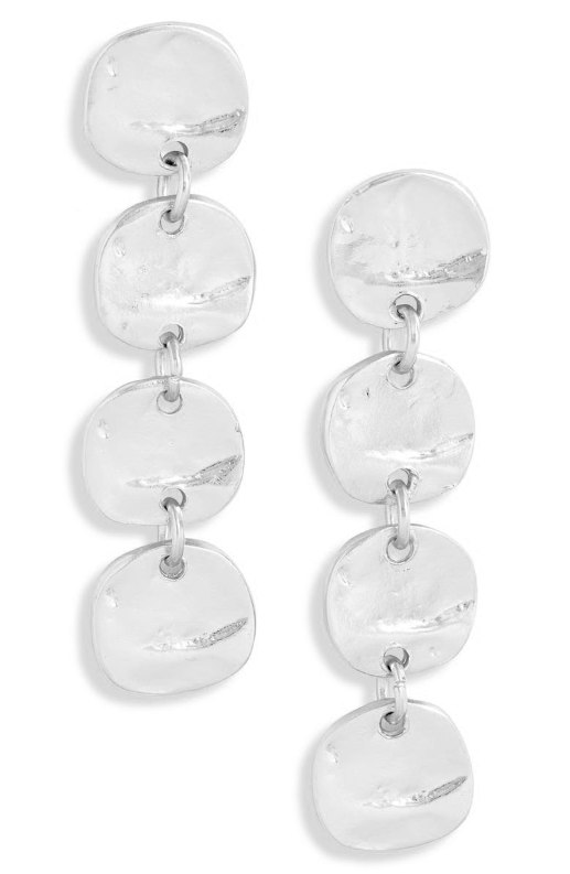 Medallion disc linear drop earrings - Karine Sultan