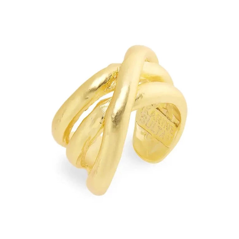 Overlap stripes ring - Karine Sultan