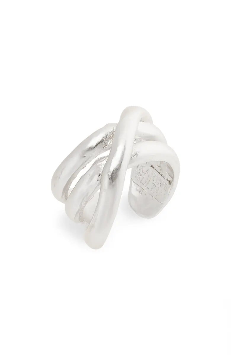 Overlap stripes ring - Karine Sultan
