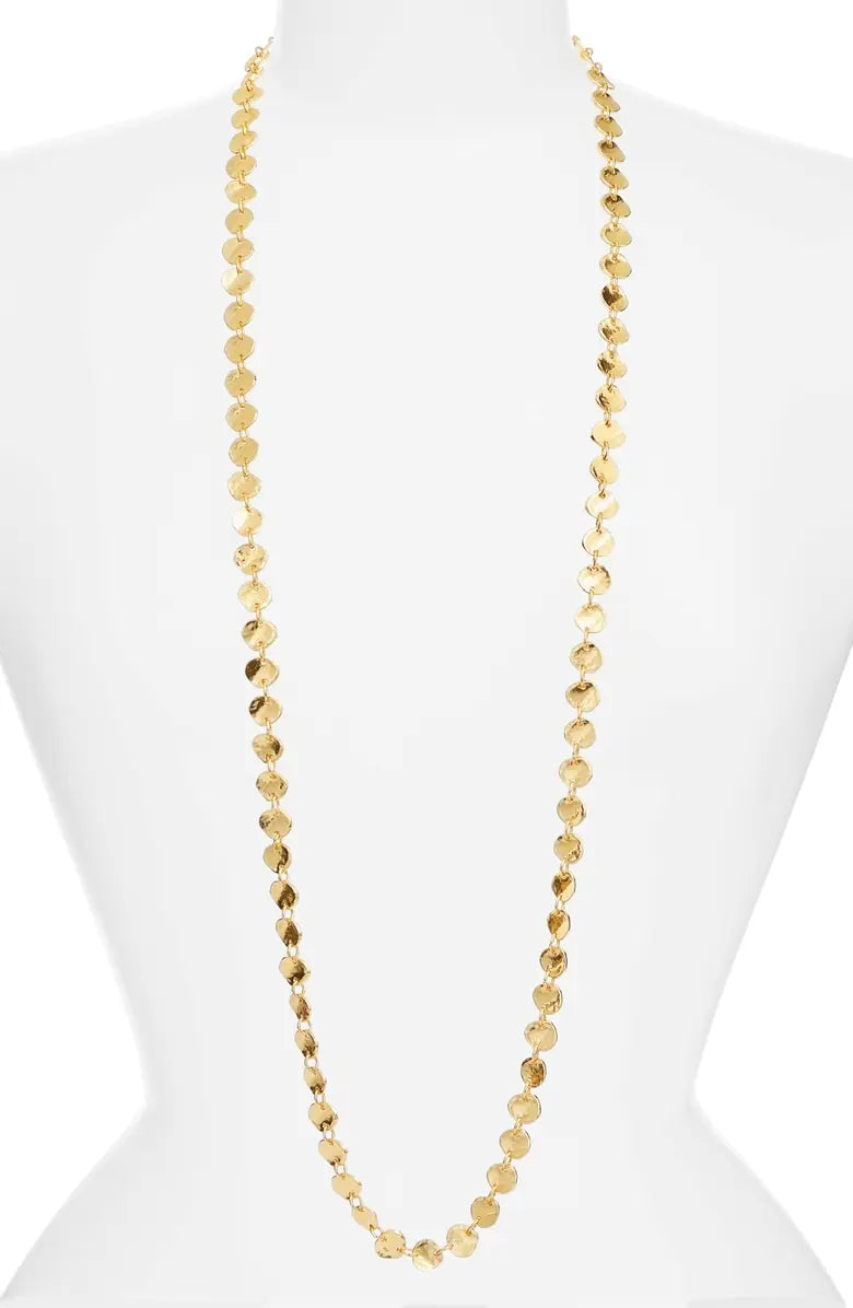 Medallion disc long chain necklace - Karine Sultan